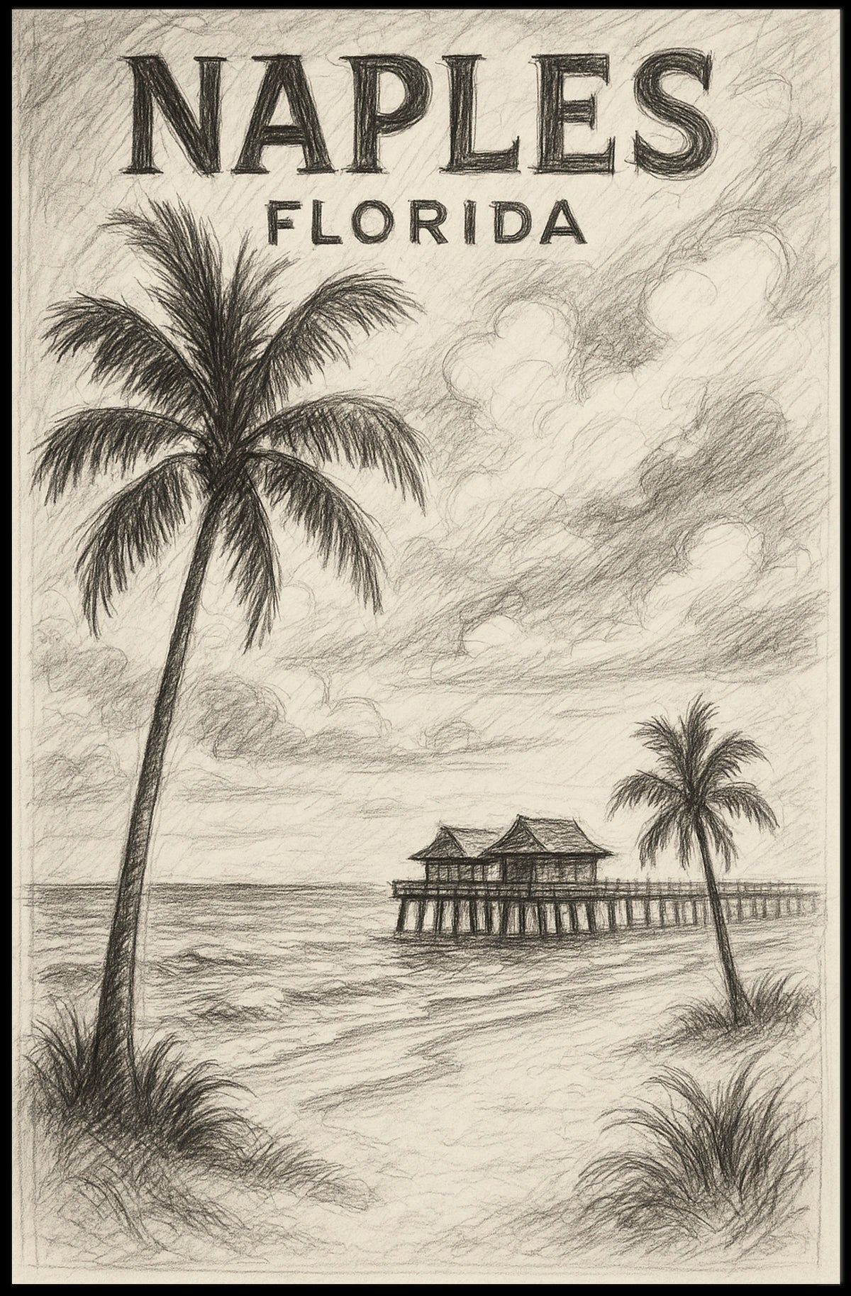 Naples Florida Coastal Serenity Poster Gulf Coast Wall Art