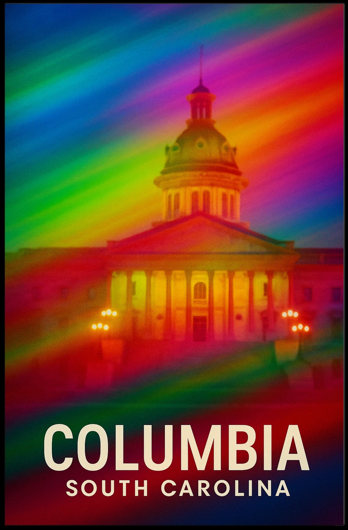 Columbia South Carolina Vibrant Pop Art Poster