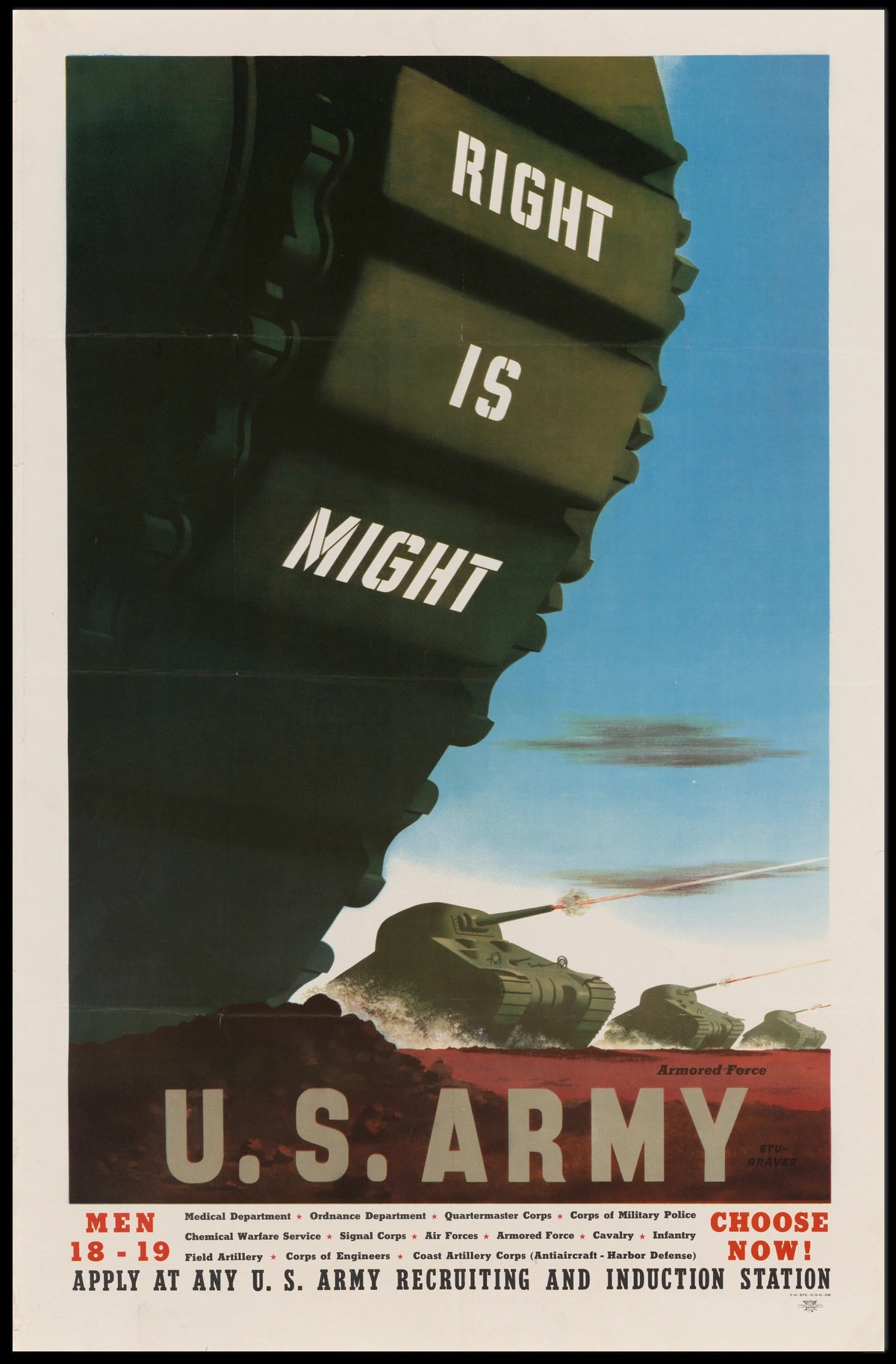 WWII Army Recruitment Poster: Vintage and Patriotic Propaganda