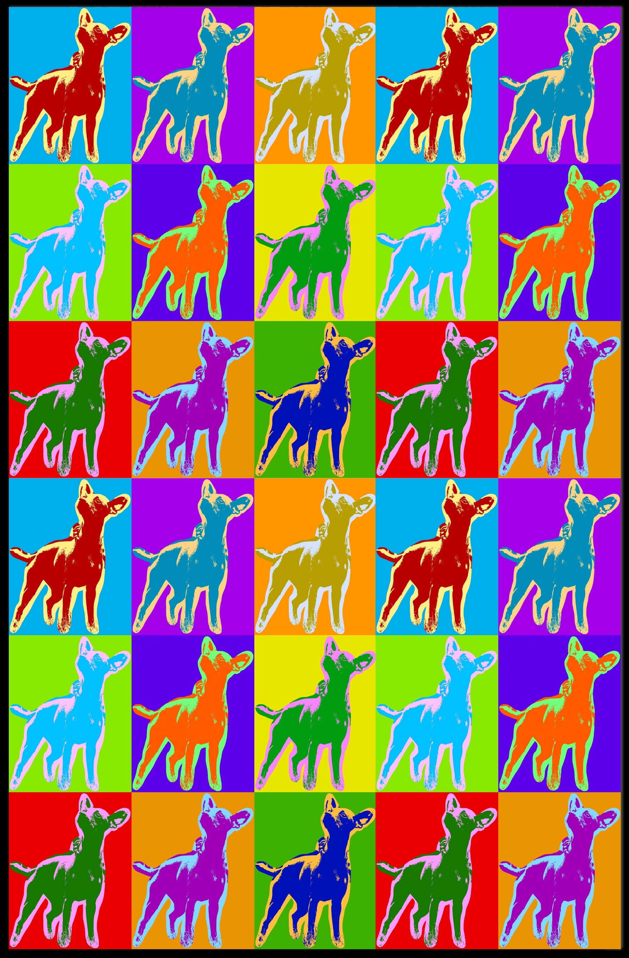 Canine Pop Art Poster Vibrant Retro Dog Wall Art