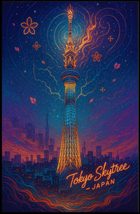 Tokyo Skytree Travel Poster Scenic Wall Art Print