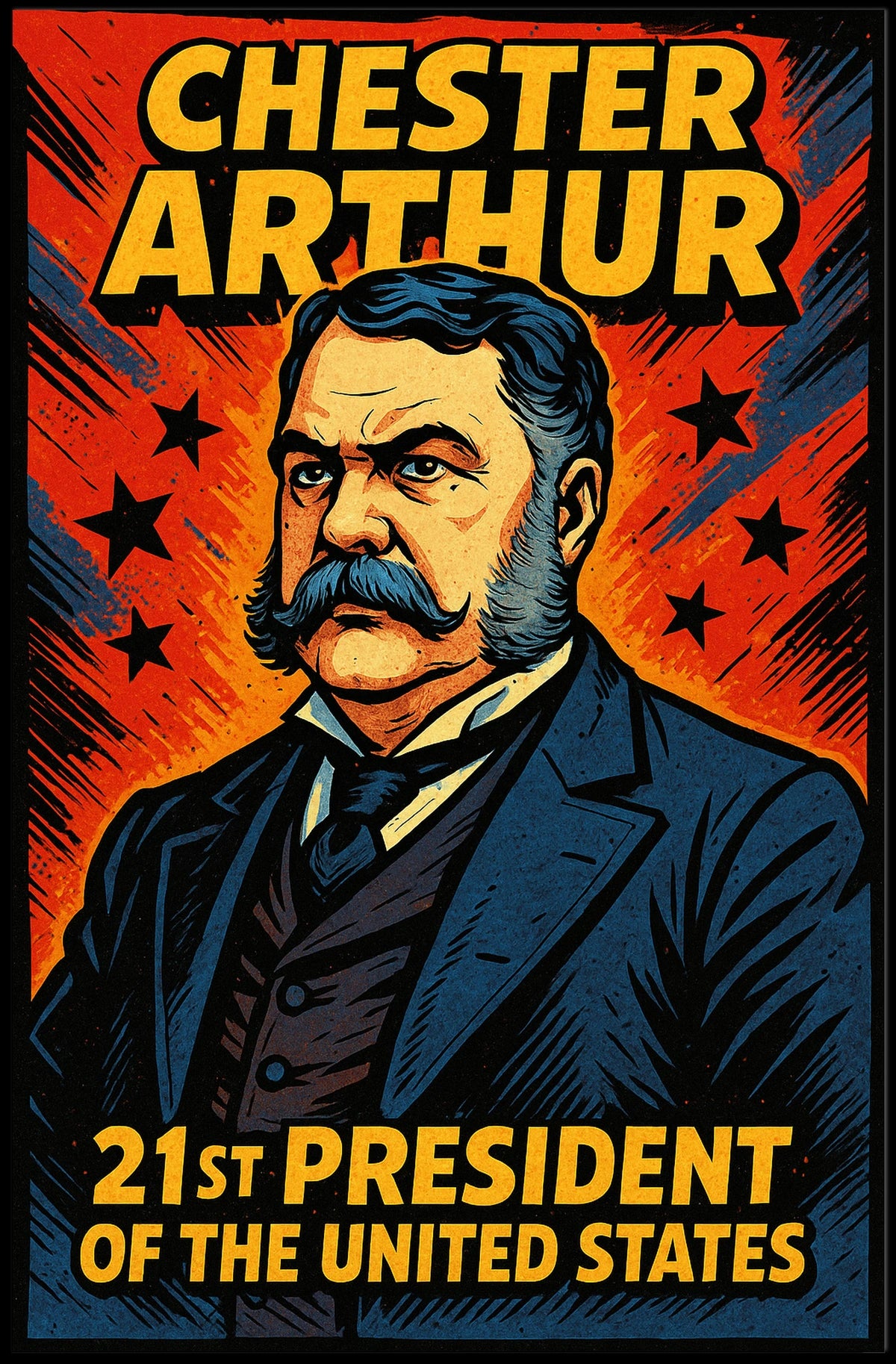 Chester Arthur 21st President Poster Wall Art Decor
