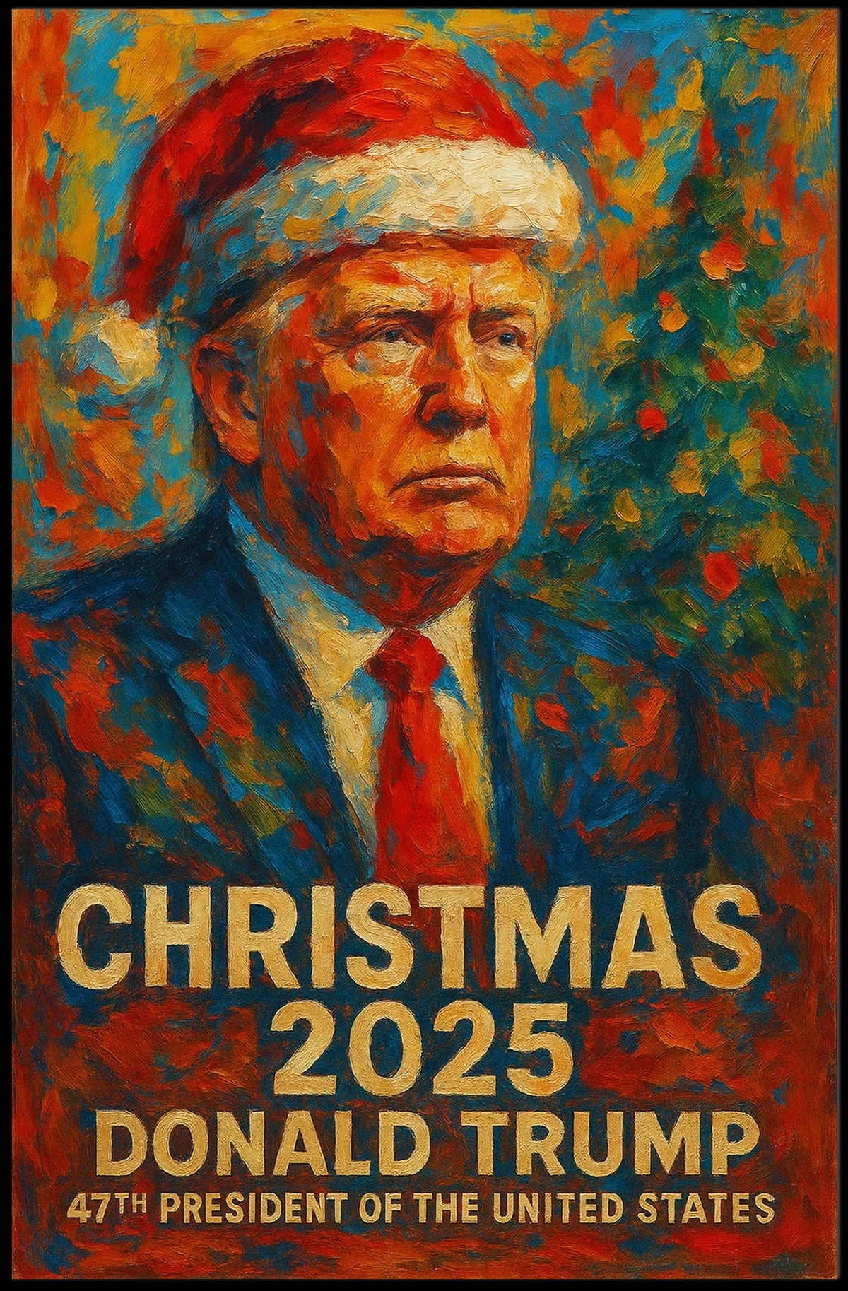 Christmas 2025 with Santa Hat Political or Propaganda Poster