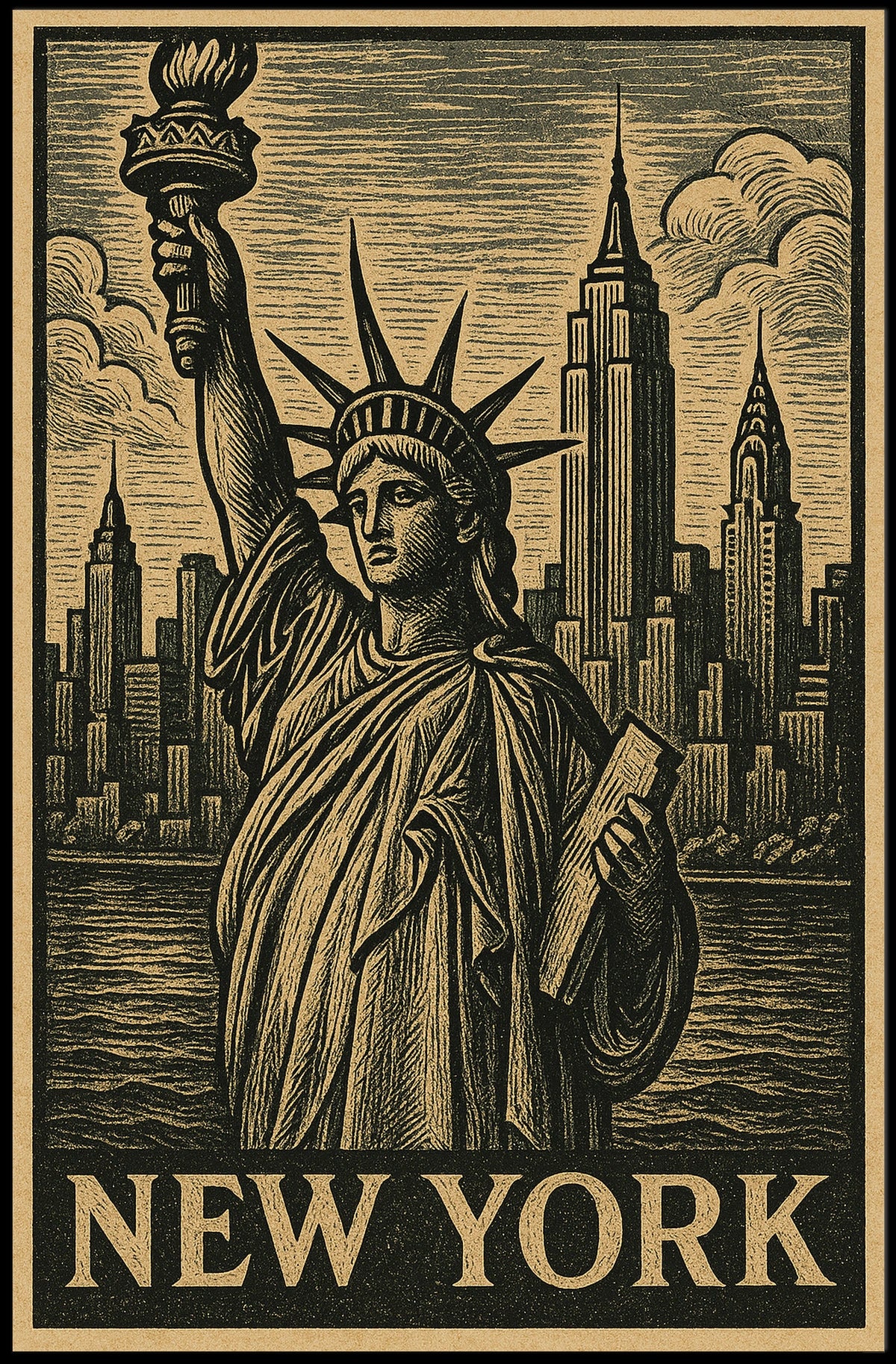 New York Iconic Skyline Poster