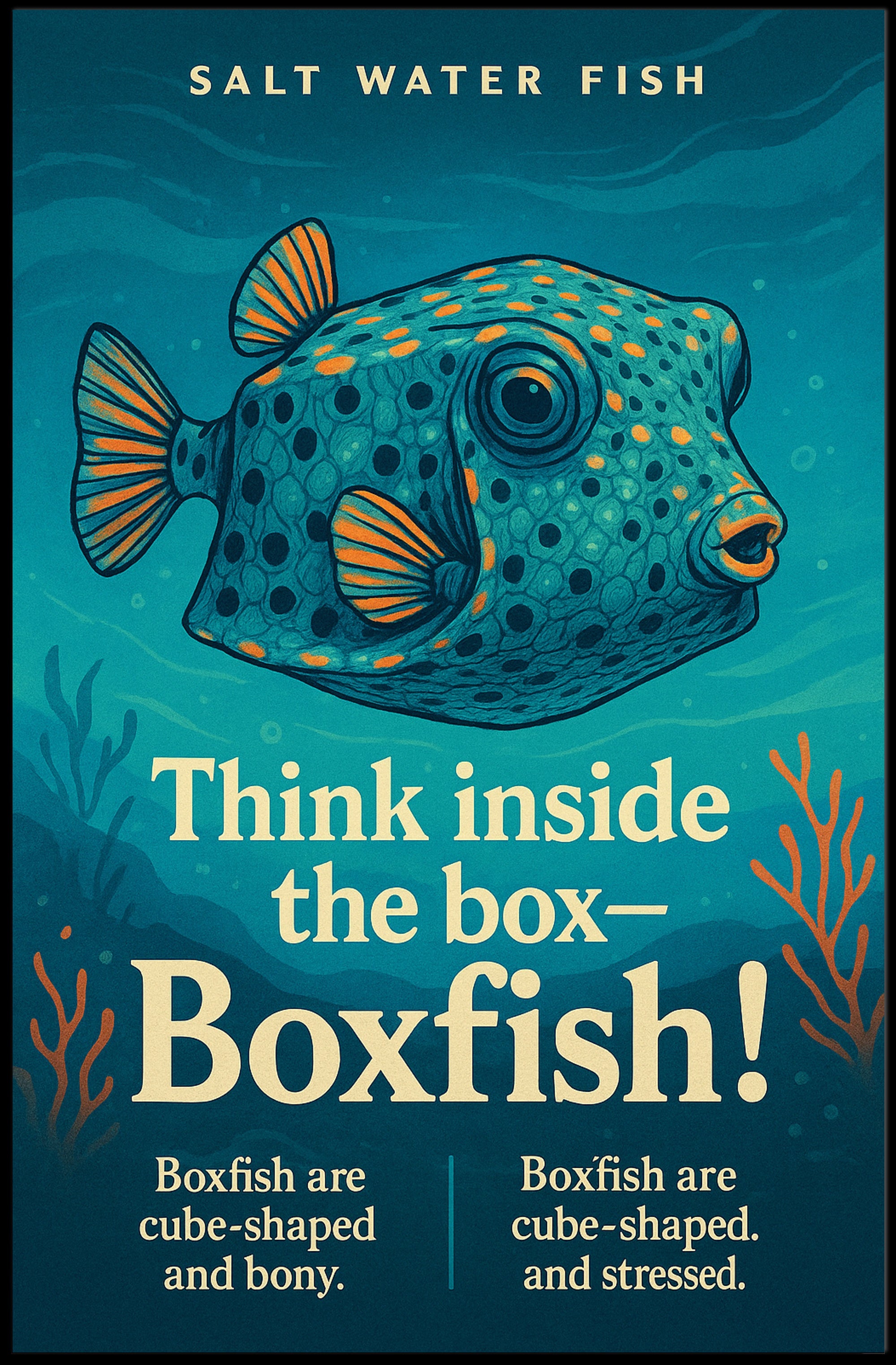 Think Inside the BoxBoxfish Poster PosterGoat