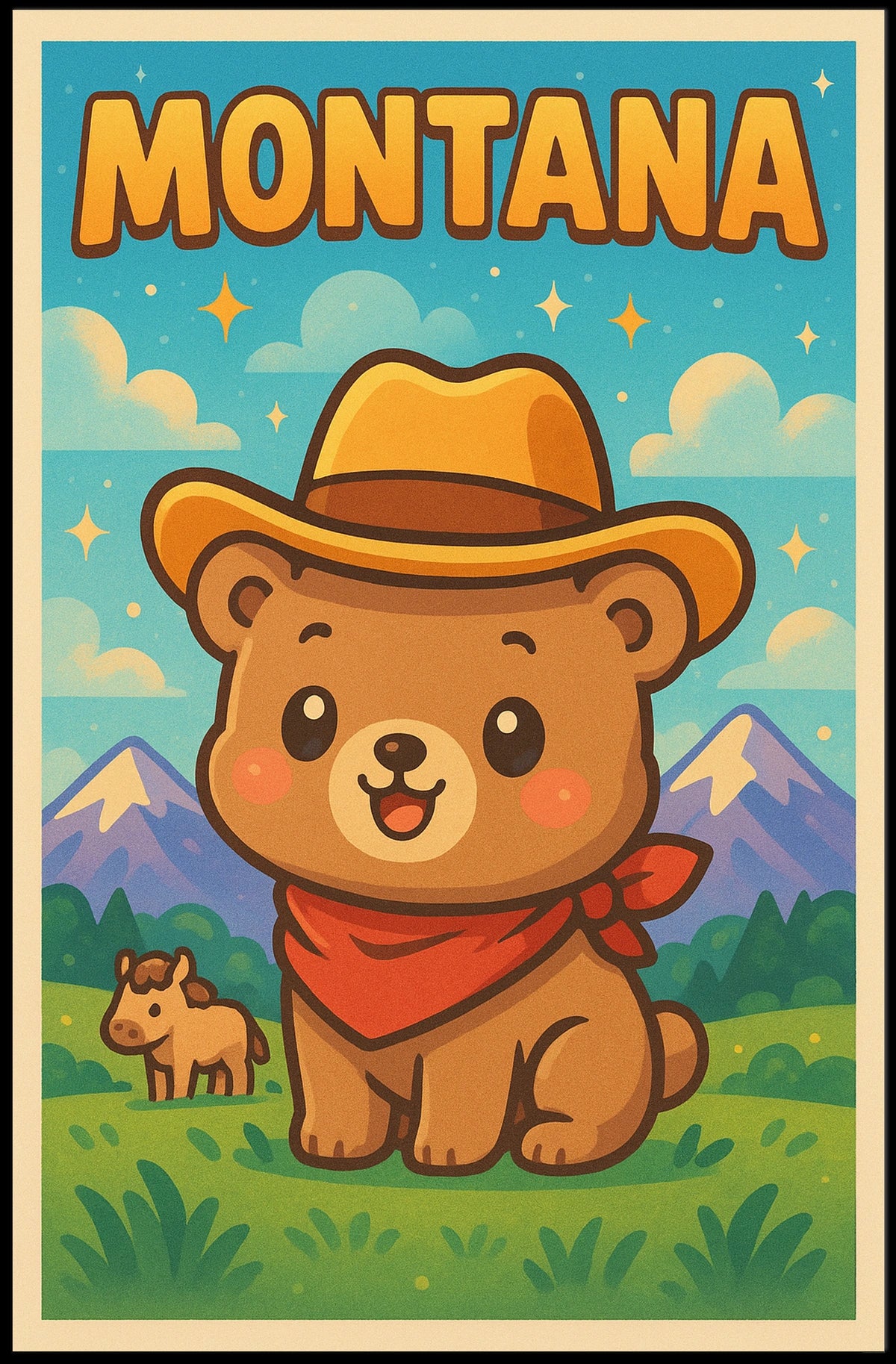 Montana Adventure Bear Poster