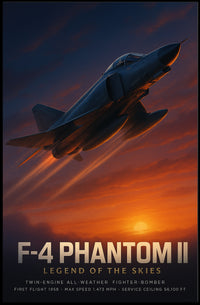 F-4 Phantom II Fighter-Bomber Vintage Military Recruitment Poster PosterGoat