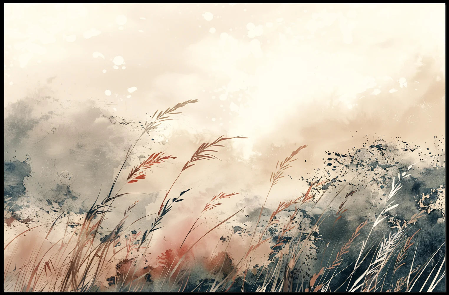 This poster features an artistic depiction of a serene natural landscape. The core Travel Poster