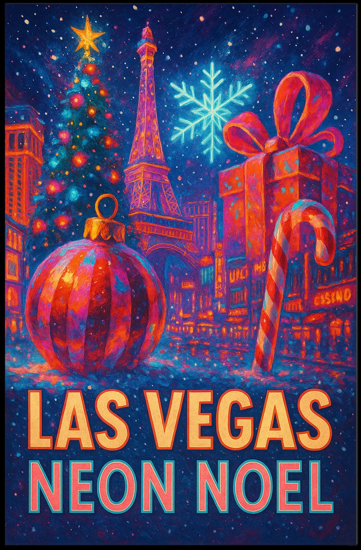 Las Vegas Neon Noel Poster