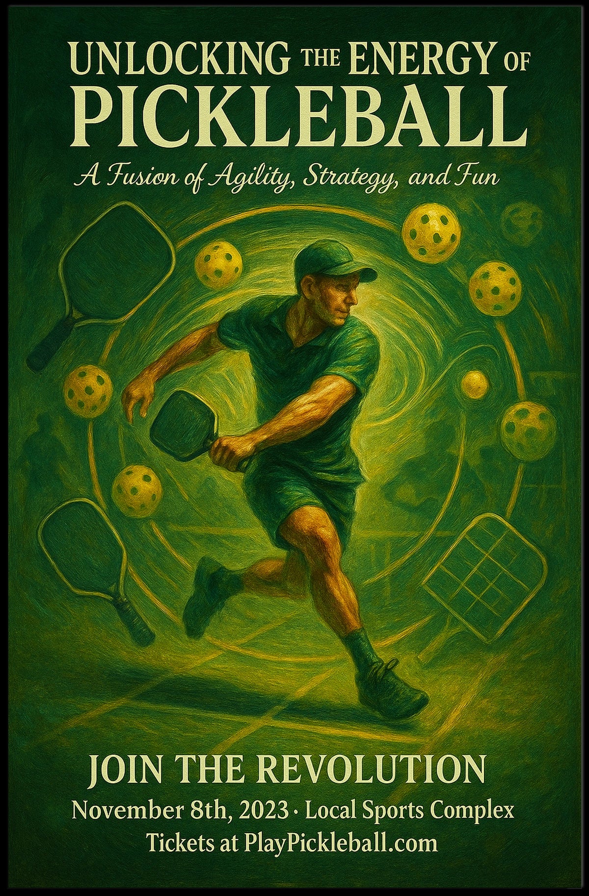 Unlocking the Energy of Pickleball Poster