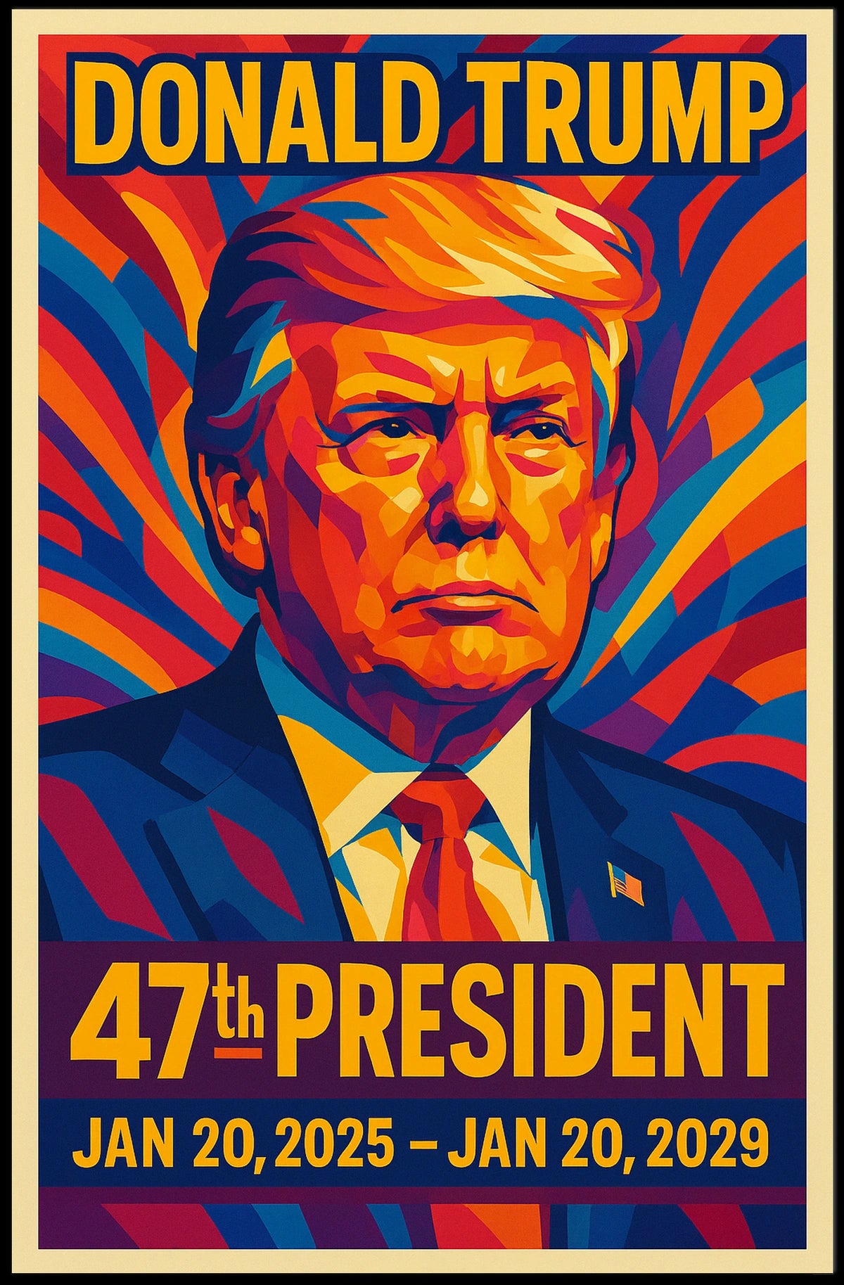 Donald Trump 47th Presidency Iconic Patriotic Poster