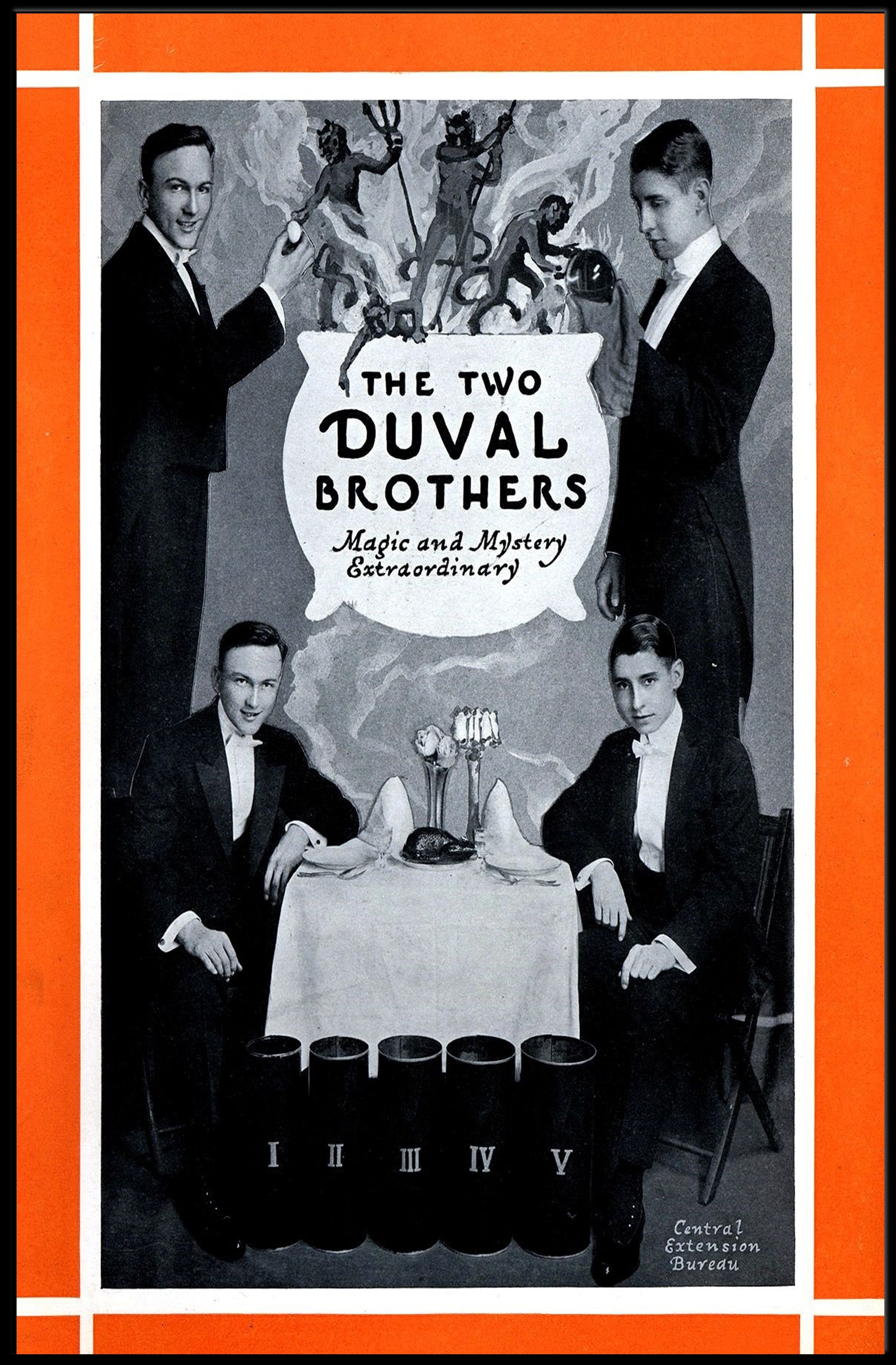 The Two Duval Brothers Magical Theatrical Performance Poster