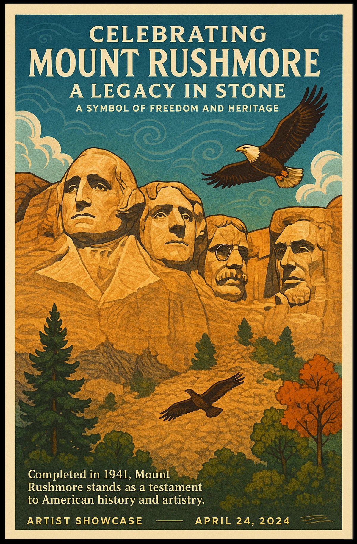 Celebrating Mount Rushmore Poster