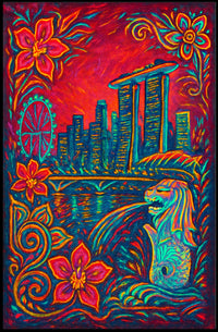 Vibrant Singapore Skyline Poster