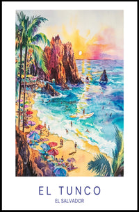 El Tunco Beach Paradise Poster PosterGoat