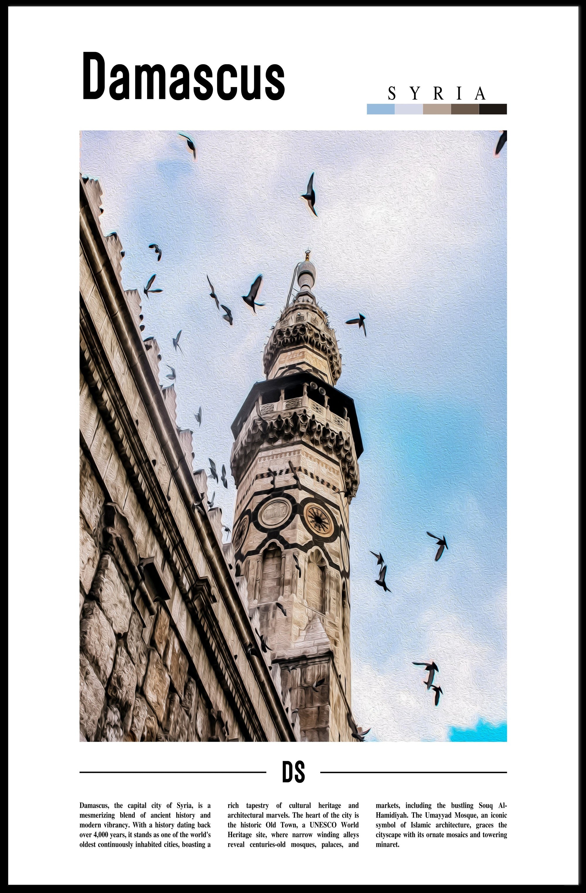 Damascus Heritage Architectural Poster - Cultural or Heritage Poster PosterGoat