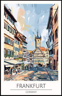 Scenic Frankfurt Street Poster PosterGoat