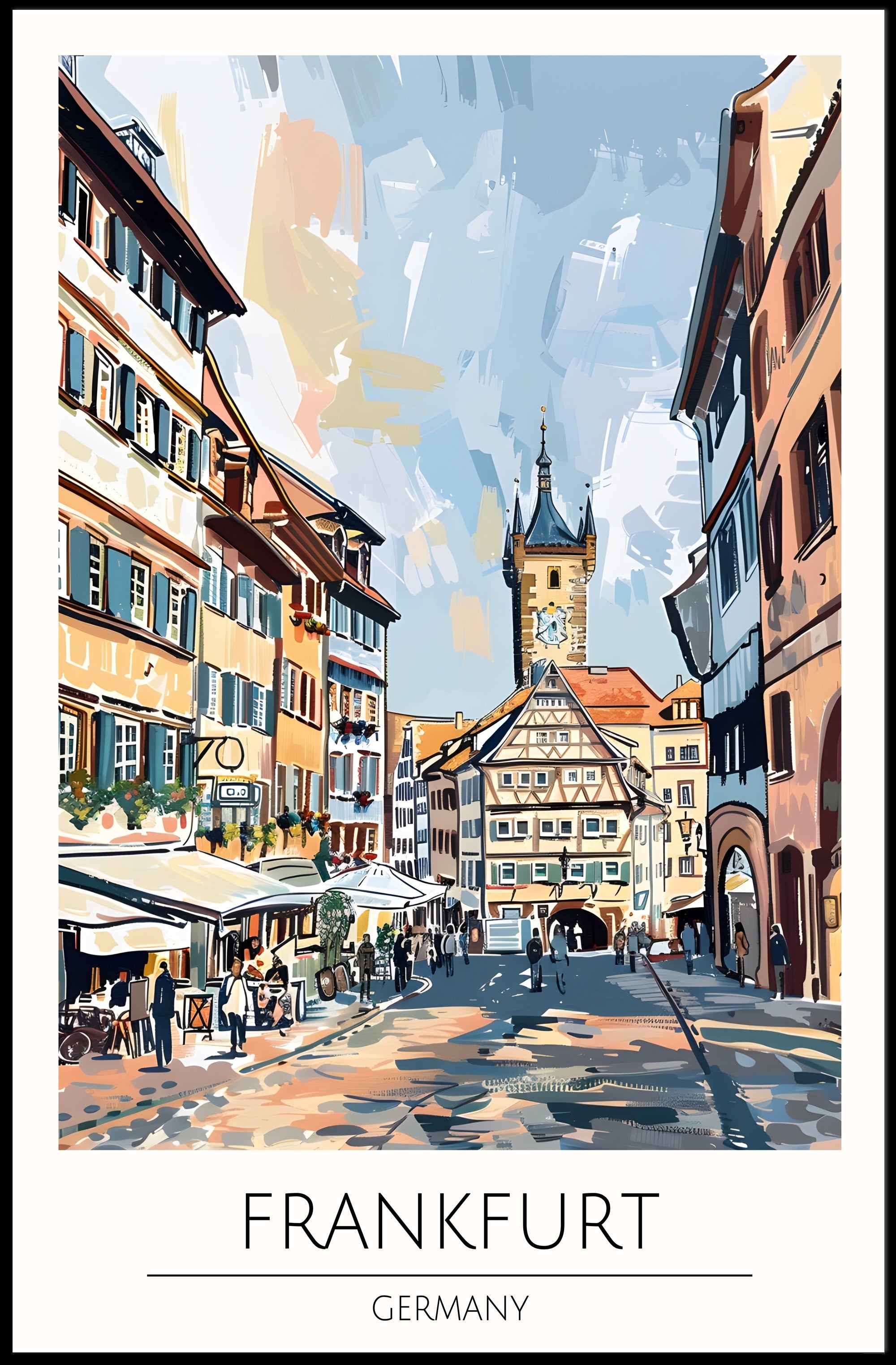 Scenic Frankfurt Street Poster PosterGoat