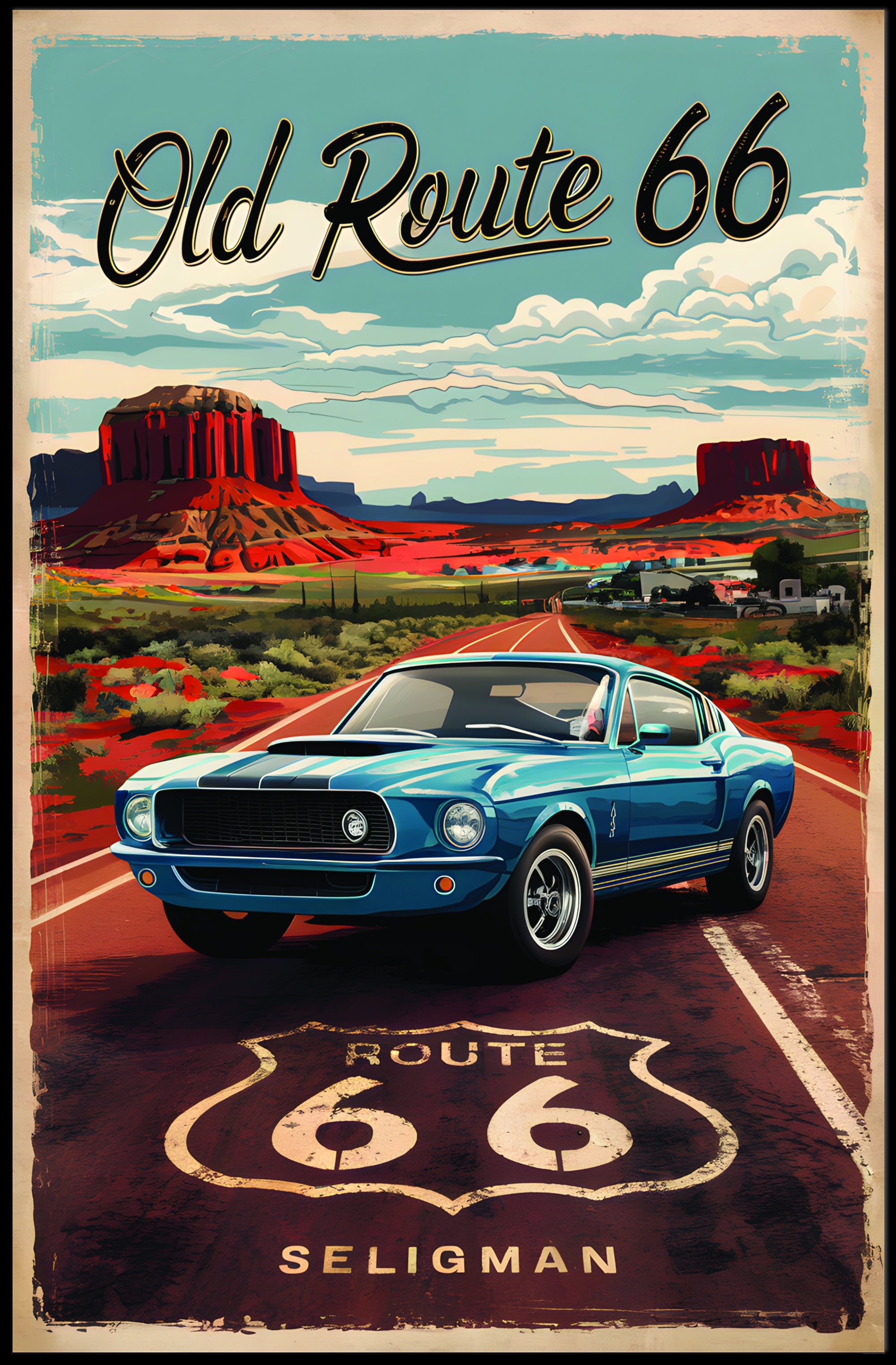 Journey on Old Route 66 Poster