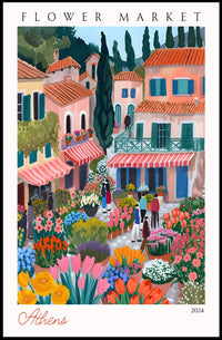 Flower Market in Athens Poster PosterGoat