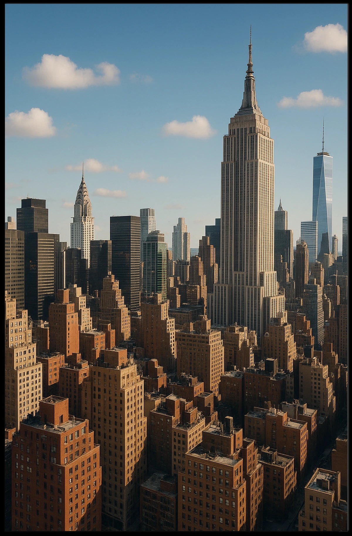 New York City Skyline Poster Modern Travel Wall Art