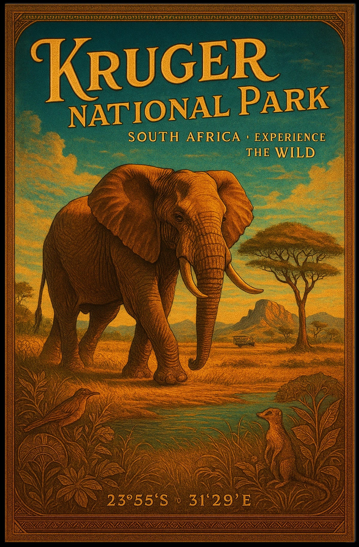 Kruger National Park Experience the Wild Poster