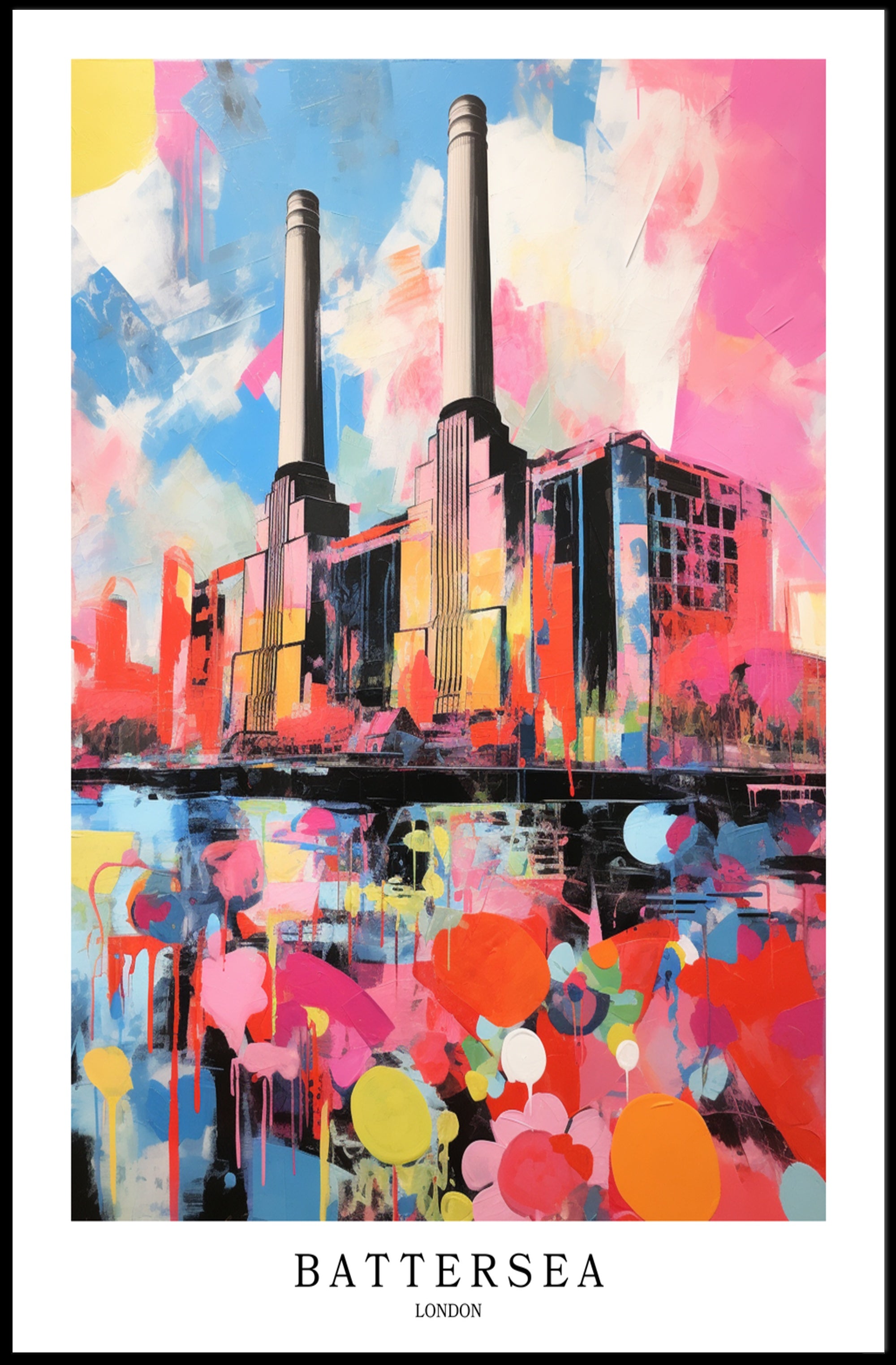 Battersea Power Station Urban Abstract Cityscape Poster PosterGoat