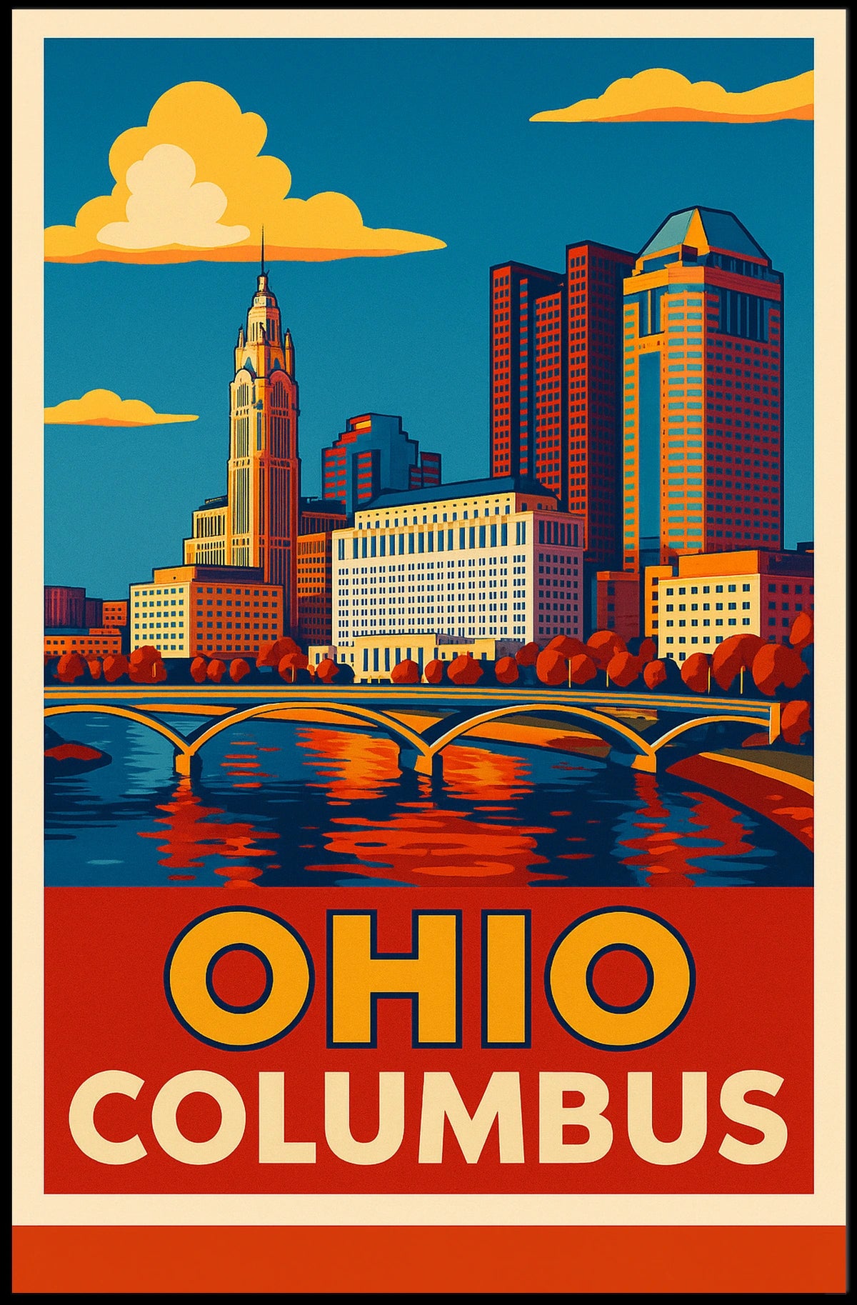 Columbus, Ohio Skyline Poster