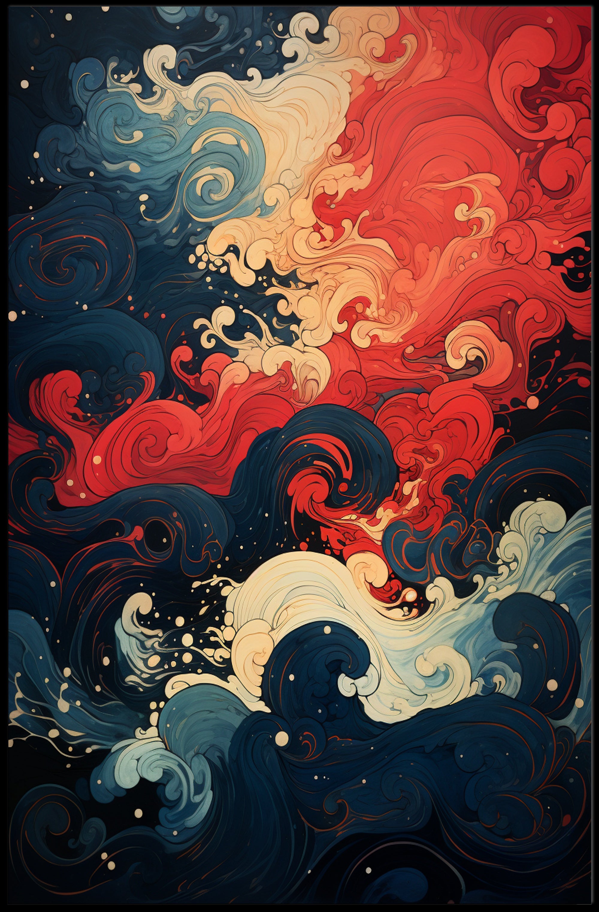 Abstract Waves Of Color Abstract Poster