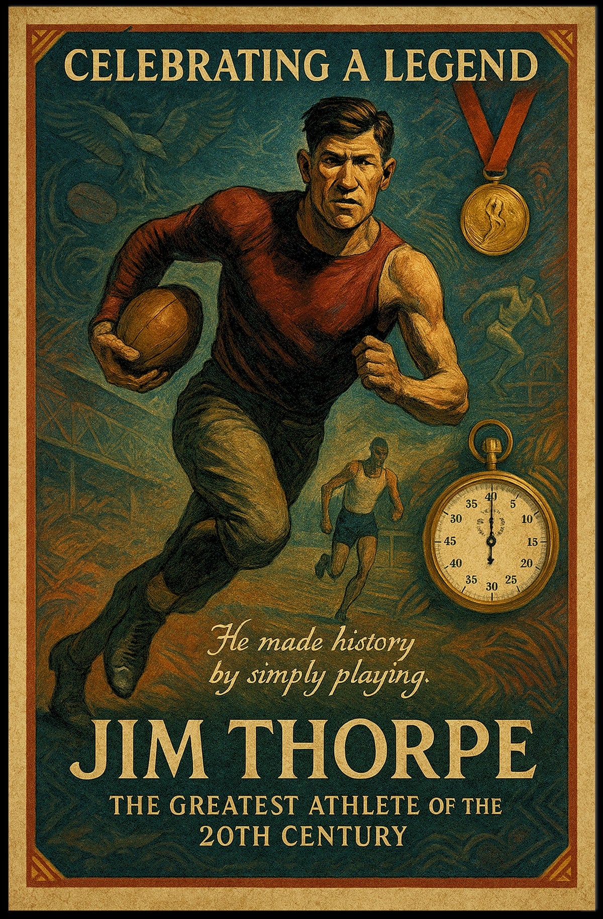 Celebrating a Legend Jim Thorpe Poster