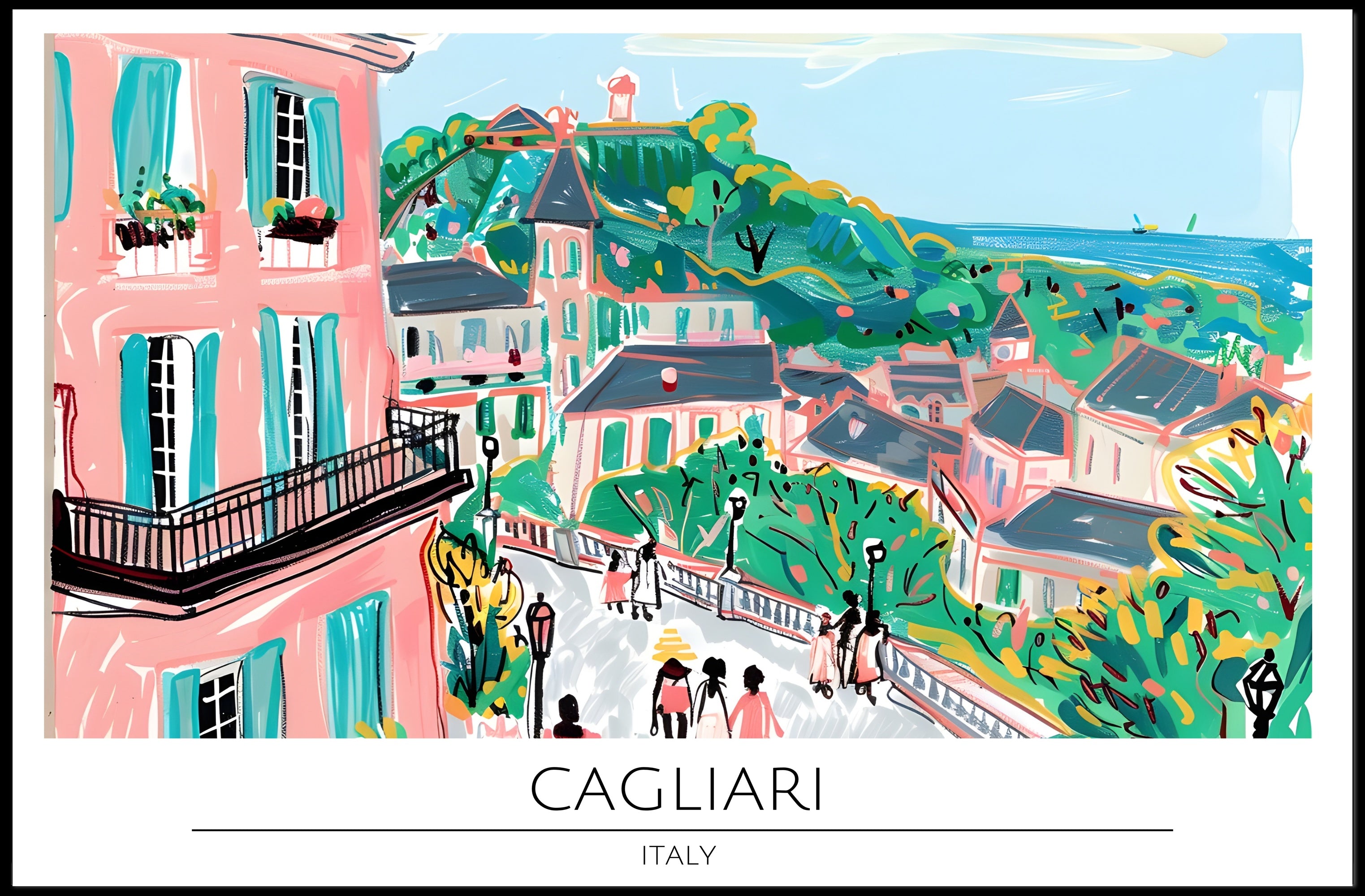 Vibrant Cagliari Poster PosterGoat