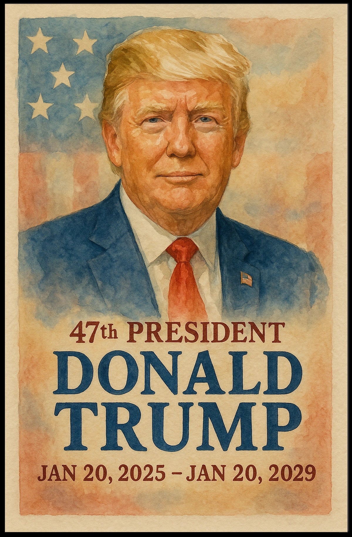 Donald Trump 47th President Scenic Wall Art Print Political Memorabilia Decor Wanderlust Lovers Poster