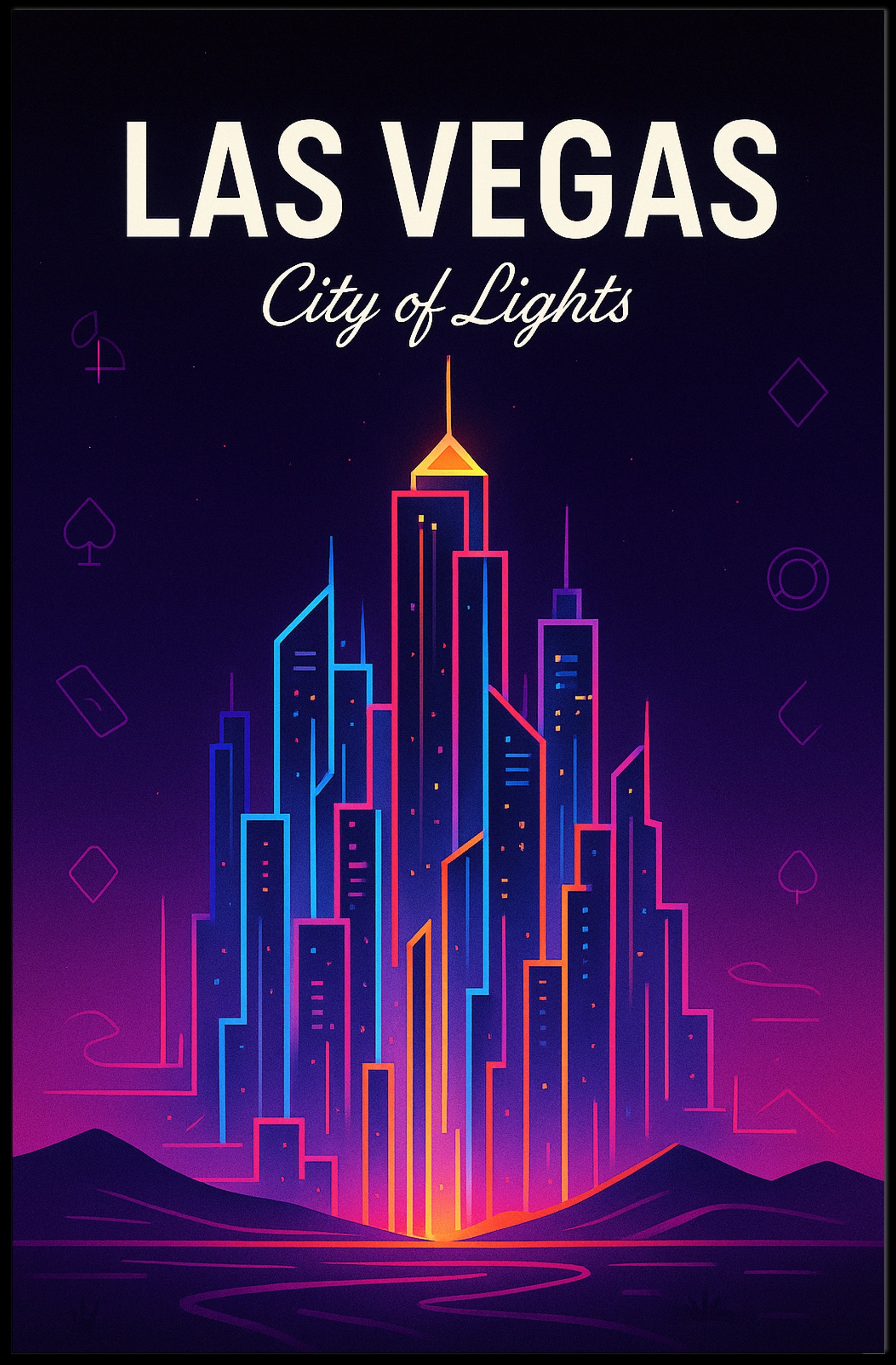 Las Vegas City of Lights Poster PosterGoat