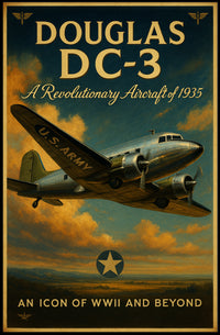 Douglas DC-3 Vintage Aircraft Poster Print