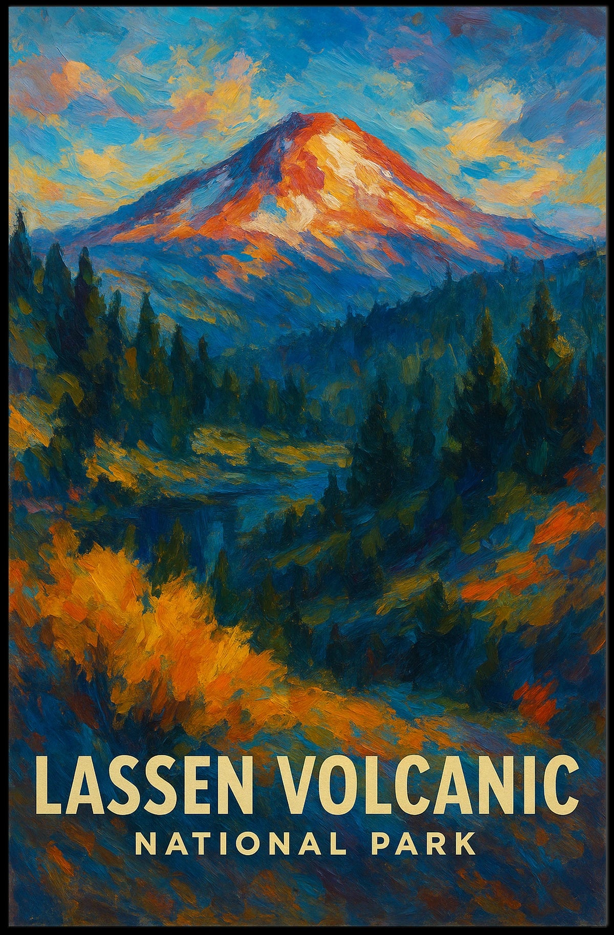 Lassen Volcanic National Park Poster Wall Art Print