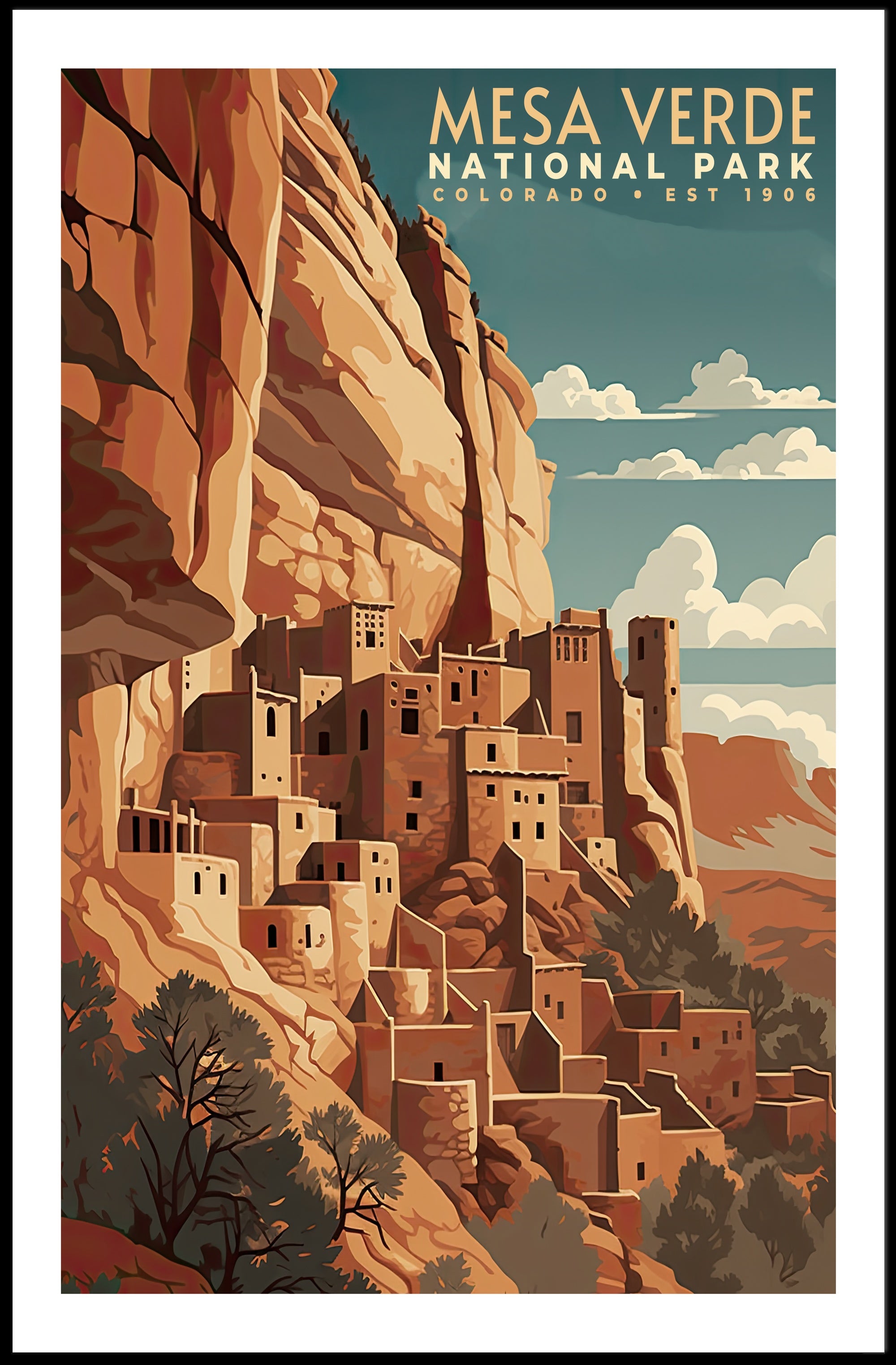 Mesa Verde National Park Vintage Poster Print