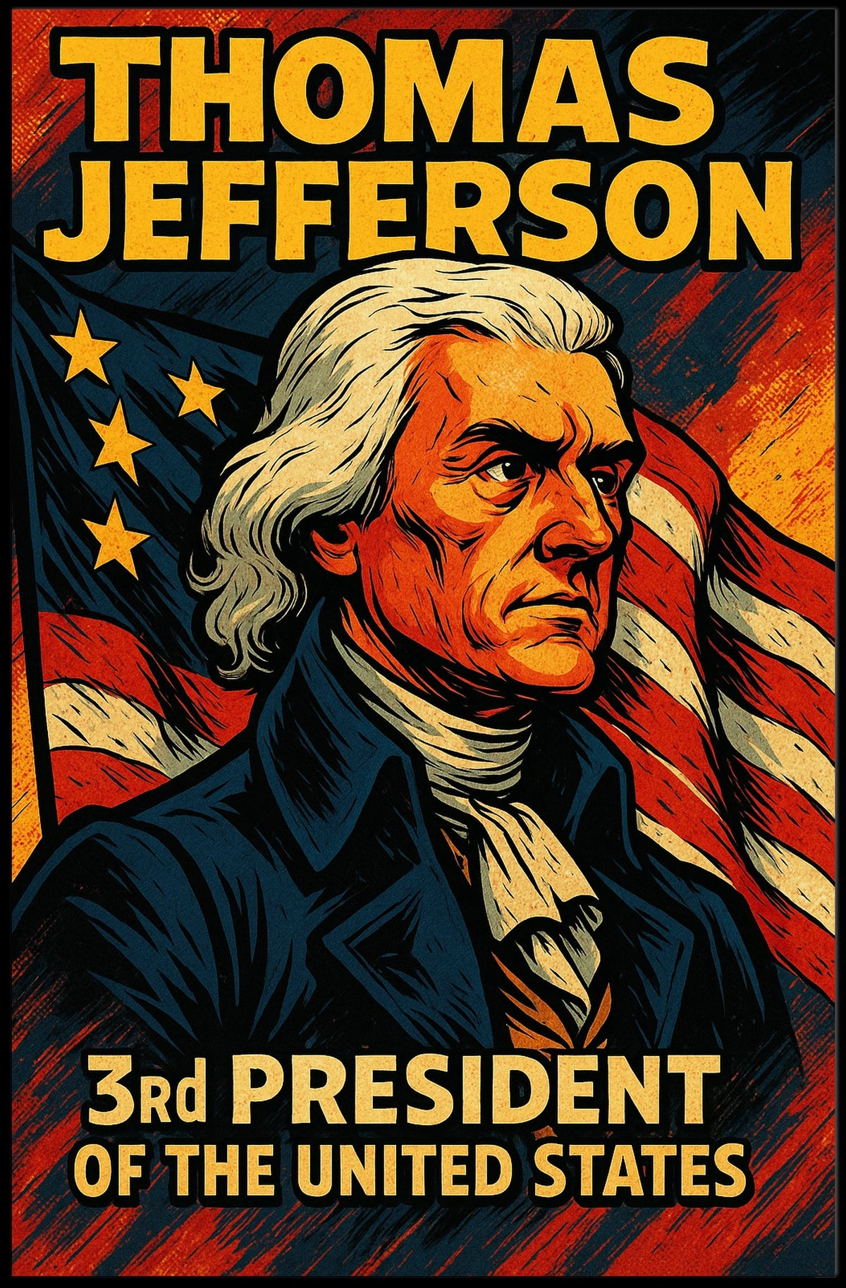 Thomas Jefferson Third President Poster Wall Art Decor