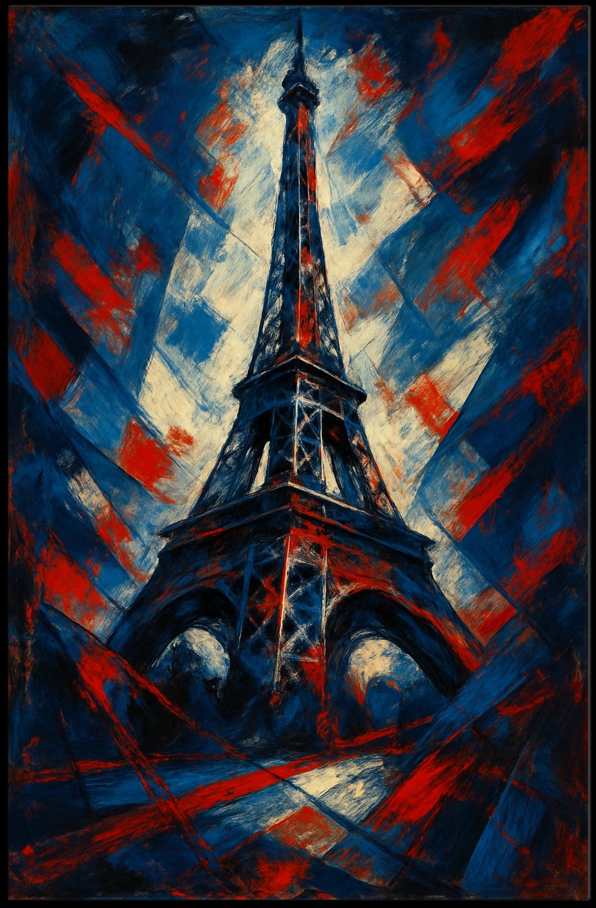 Eiffel Tower in Abstract Colors Poster