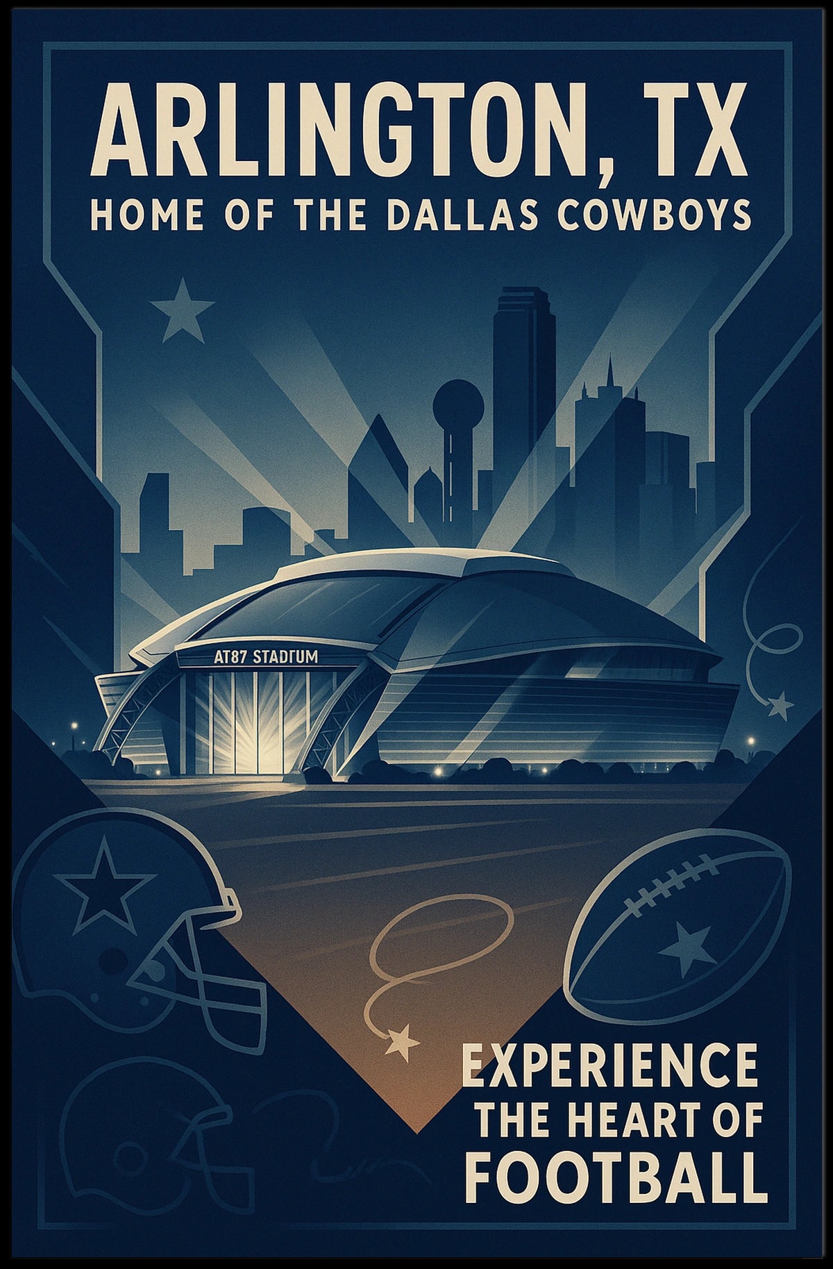 Arlington, TX Home of the Dallas Cowboys Poster