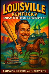 Louisville Kentucky Gateway Southern Cityscape Scenic Travel Wall Art Souvenir Poster