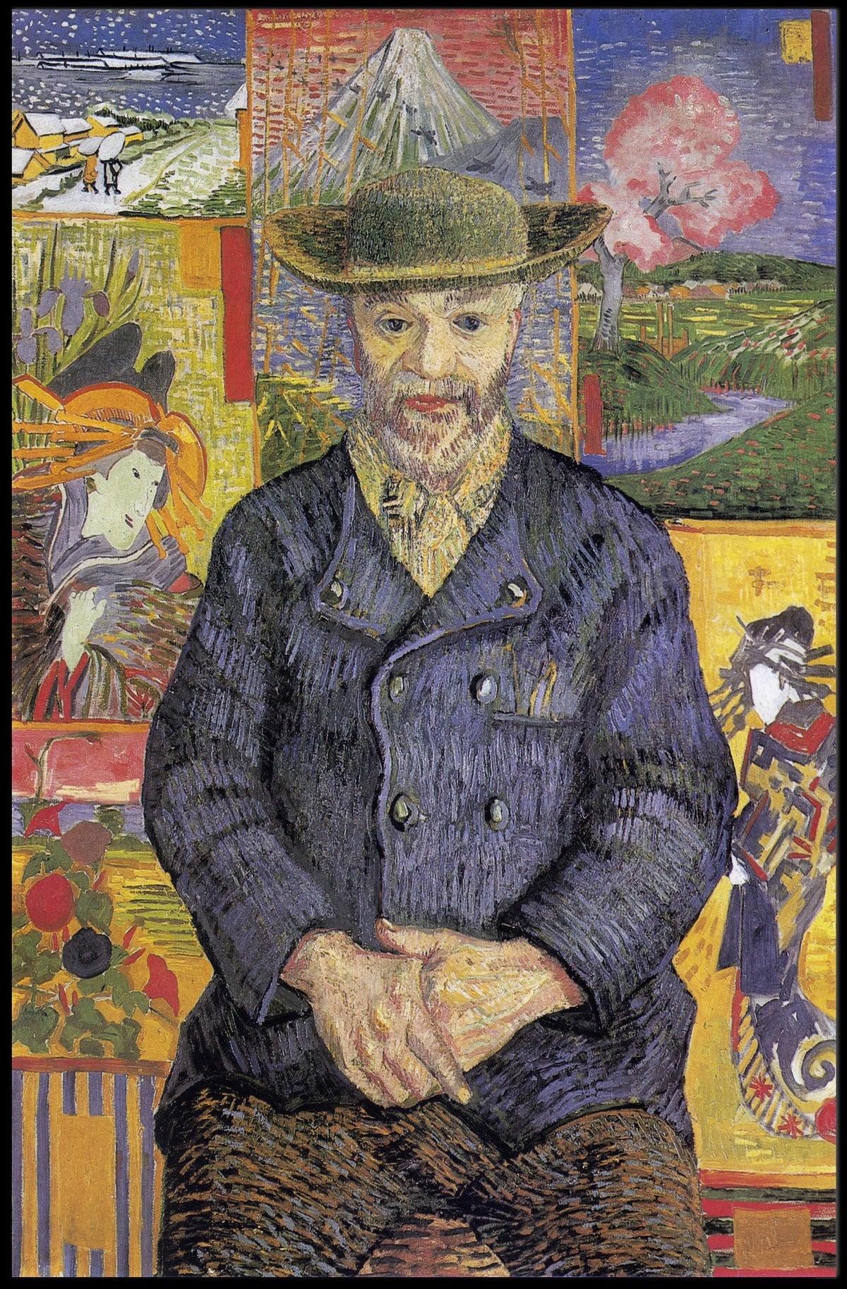 Portrait Of A Man In A Vibrant Collage Poster