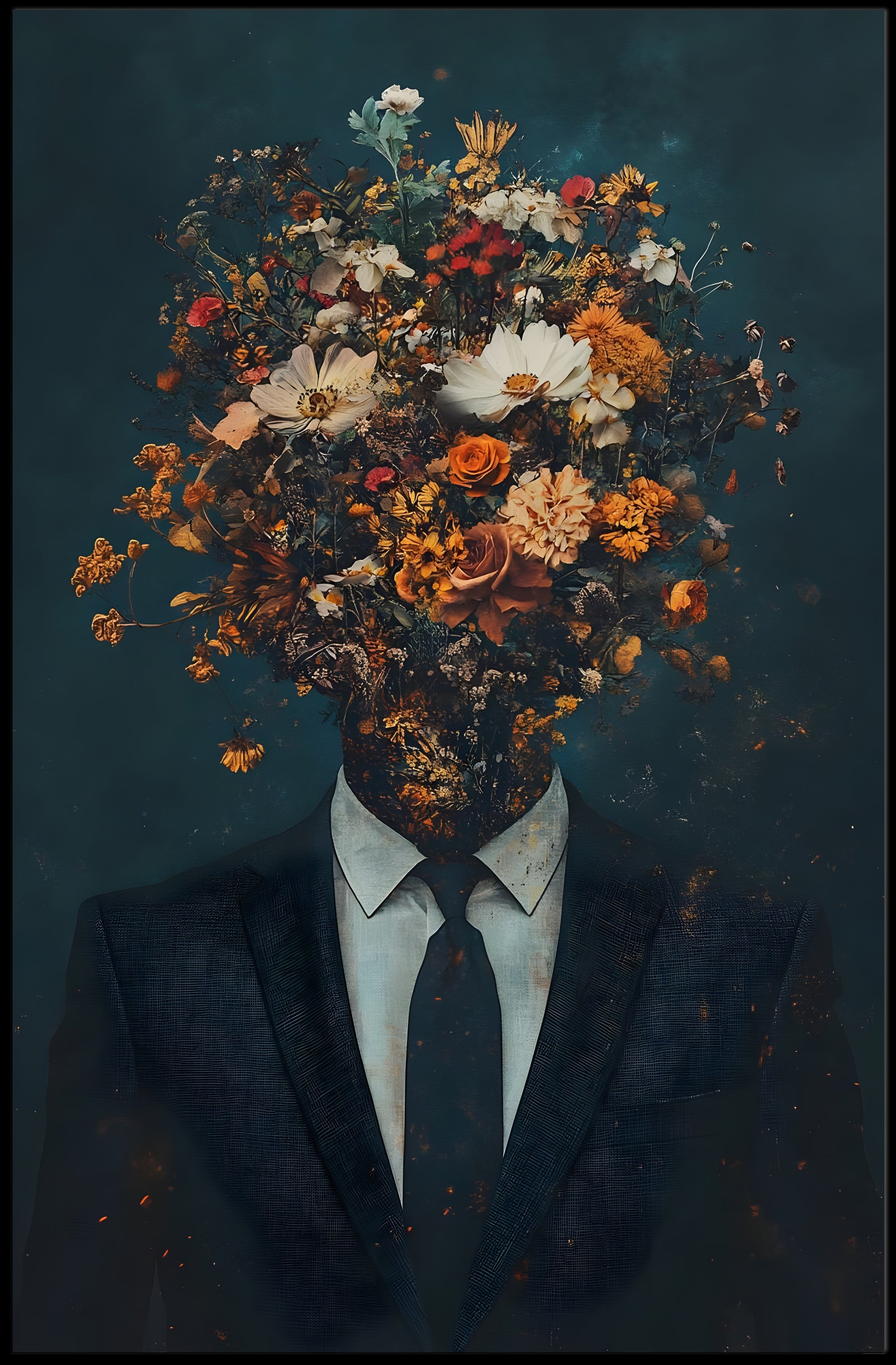 Blossoming Identity Surreal Floral Poster Print