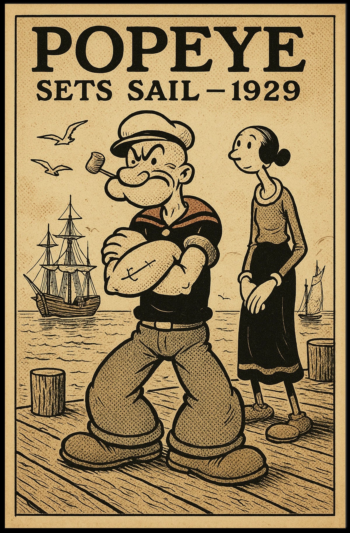 Popeye Sets Sail 1929 Poster