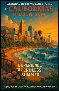California Hidden Gem Poster Summer For Beach Lovers