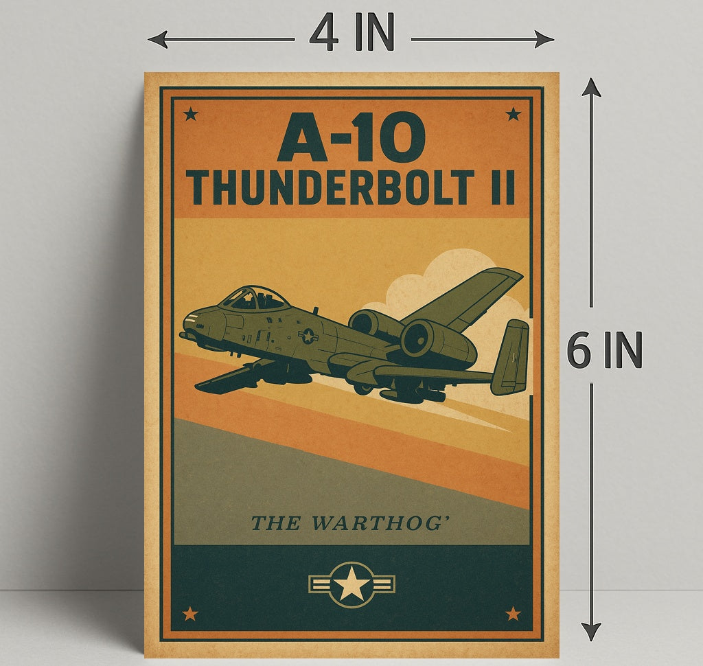 A-10 Thunderbolt II Vintage Military Aircraft Poster