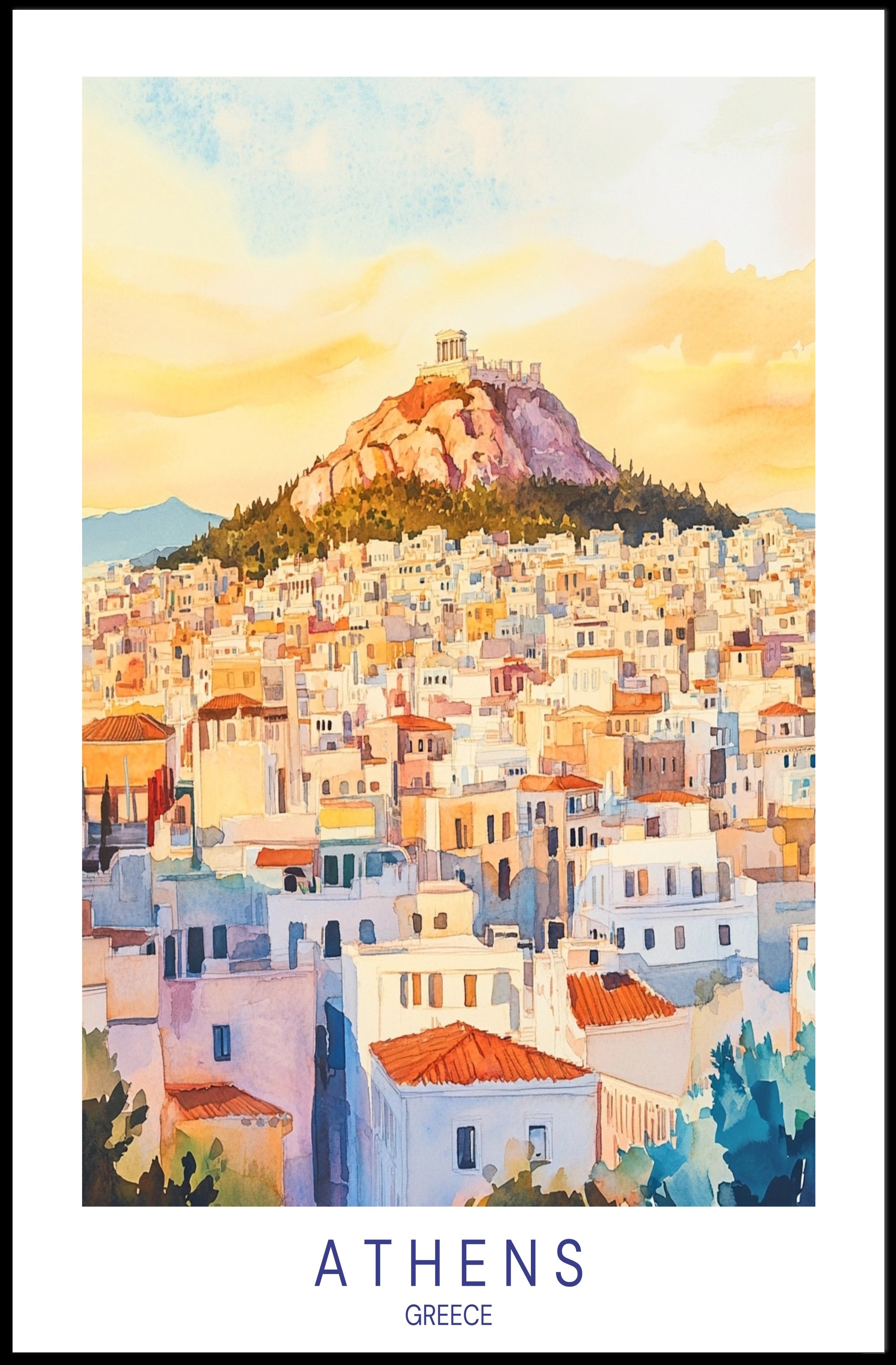 Athens Cityscape Poster PosterGoat