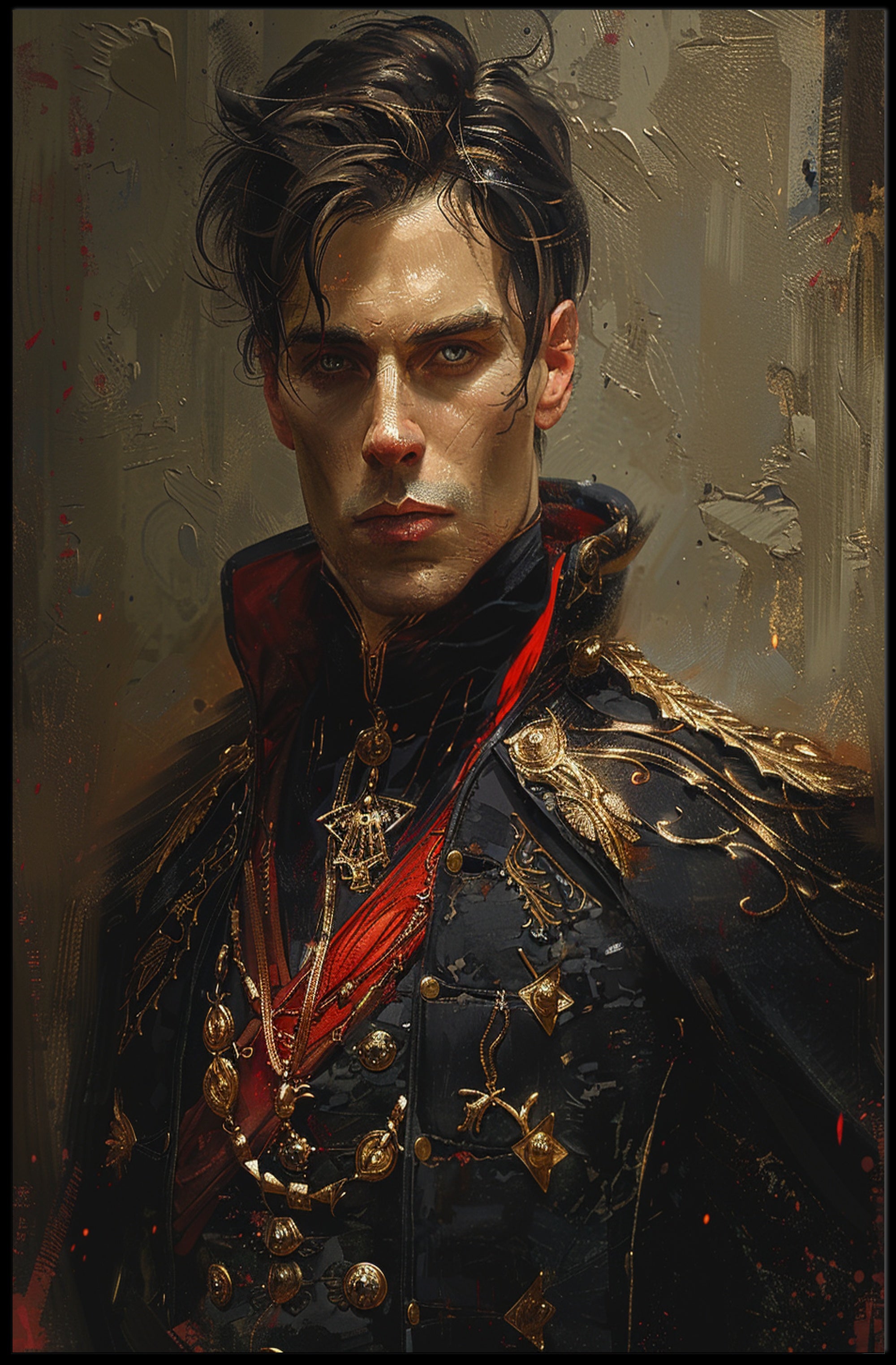 Regal Warrior Portrait Art Print for Home Decor PosterGoat