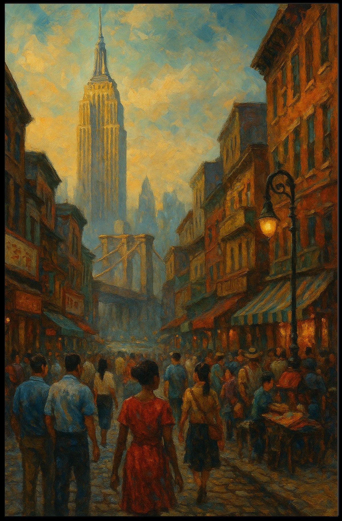 Historic Cityscape Poster Impressionist Nostalgic Home Decor