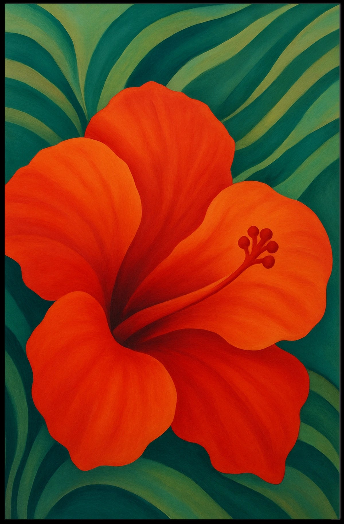 Tropical Hibiscus Flower Poster: Bold Modern Art
