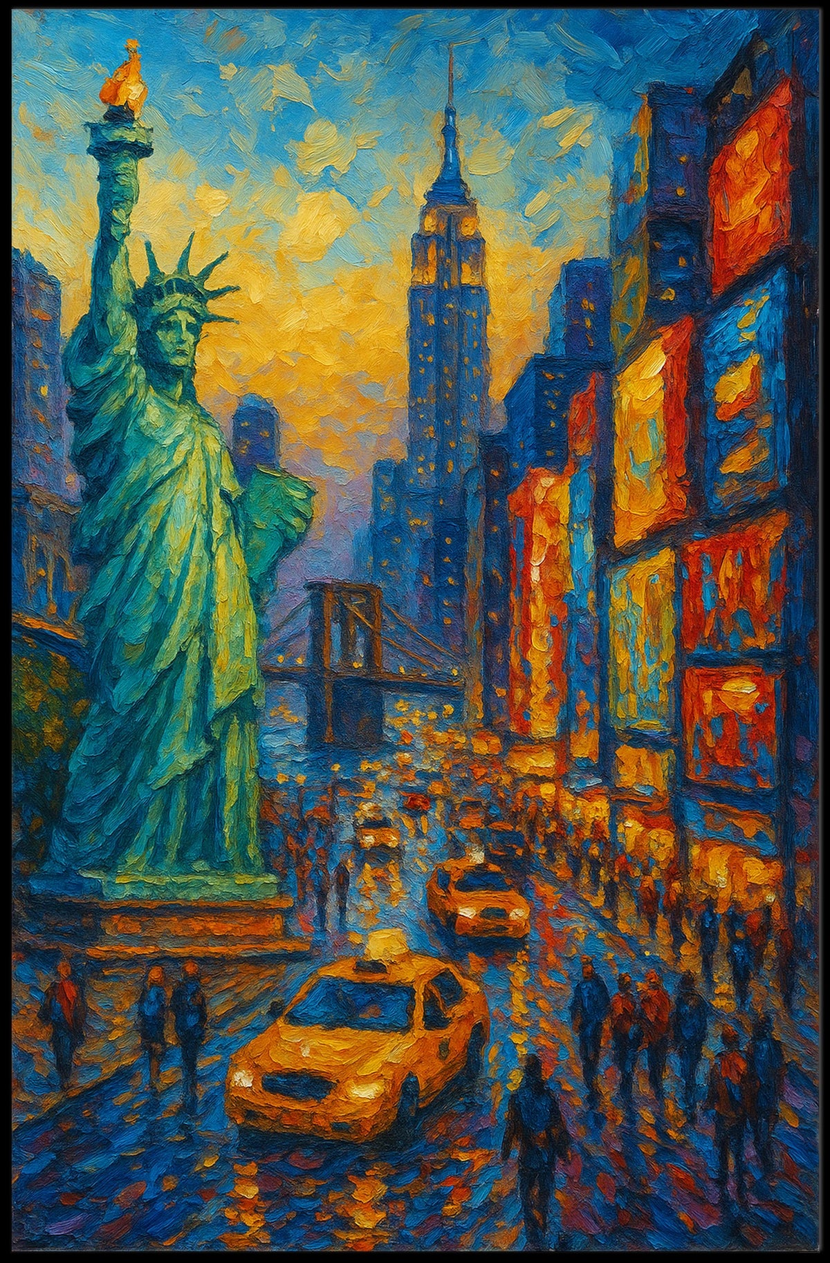 New York City Urban Landscape Poster Abstract Wall Art